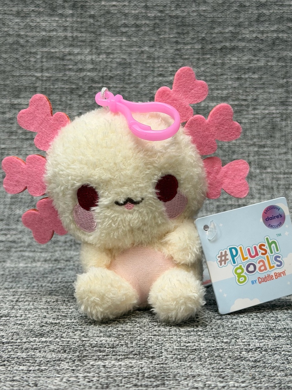 #PlushGoals Cuddle Barn Lottie & Friends Perla Precious Axolotl Clip Exclusive